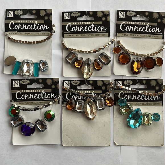 Brand New Lot of 14 pkgs of Nicole Rhinestone Connection Beads - Picture 4 of 5